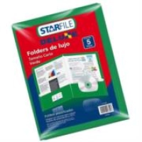 Folder mapasa deluxe carta 24x30 color verde c/5 pzas