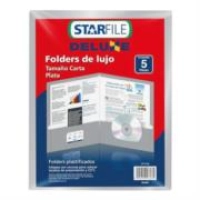 Folder deluxe plastificado plata paq. c/5