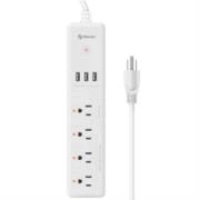 Barra steren multicontacto wi-fi de 4 salidas horizontales y triple cargador usb color blanco Barra steren multicontacto wi-fi de 4 salidas horizontales y triple cargador usb color blanco