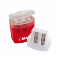 Sacapuntas mae spd-2g doble depósito con tapa caja c/24 pzas