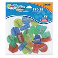 Sacapuntas plastico mae translucido c/25 piezas