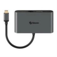 Adaptador steren usb c a hdmi/usb 3.0/usb c/rj45 color negro Adaptador steren usb c a hdmi/usb 3.0/usb c/rj45 color negro