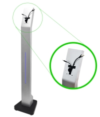 Zkteco kjz03 - soporte de fijación para equipos visible light  linea speedfacev5l, profacex y facedepot7bl  acero inoxidable  compatible con nuevos pedestales fmb03 y fmb01