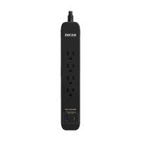 Supresor de picos forza fsp-451usbcbk 4 tomas nema 5-15r - 1 puerto usb-a, 1 usb-c, 500j, pared, negro. capacidad de 1625w13a. garantía de por vida