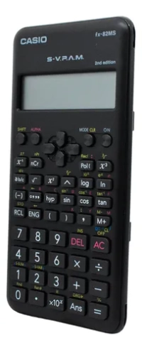 Calculadora cientifica casio 240 funciones fx-82ms-2 para primaria y secundaria negro 2 lineas de visualizacion svpam