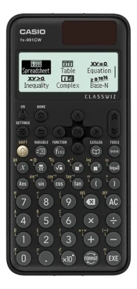 Calculadora cientifica casio mas de 540 funciones fx-991cw para preparatoria y universidad negra 4 lineas codigo qr