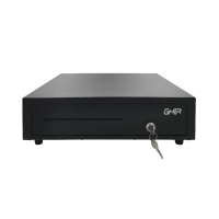 Cajon de dinero ghia negro 5 billetes / 8 monedas panel frontal protegido con marco metalico