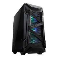 Gabinete gamer asus tuf gaming gt301 con ventana - midi-tower, atx, micro-atx, mini-atx, usb 3.2, sin fuente, 4 ventiladores instalados, negro