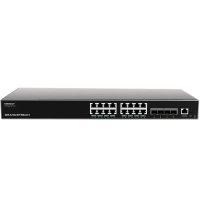 Switch grandstream gwn7812p/ switch capa 3 poe+ administrable / 16 puertos 10/100/1000 mbps + 4 puertos sfp+ de 10 gigabits / hasta 240w / compatible con gwn cloud.