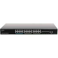 Switch grandstream gwn7813p/ switch capa 3 poe+ administrable / 24 puertos 10/100/1000 mbps + 4 puertos sfp+ de 10 gigabits / hasta 360w / compatible con gwn cloud.