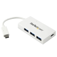 Startech.com hub concentrador usb 3.0 de 4 puertos - 5gbps - usb-c a 1x usb tipo c y 3x usb-a - blanco - 4 total usb port(s) - 4 usb 3.0 port(s) - pc, mac, linux