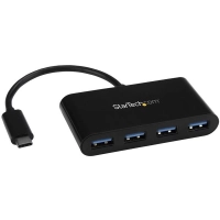 Hub usb 3.0 de 4 puertos - usb-c a 4x usb-a alimentado por el bus - conversor de usb c a usb convencional - startech.com mod. hb30c4ab