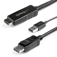 Startech.com hd2dpmm3m cable convertidor hdmi a displayport de 3m - alimentado por usb - 4k 30hz - cable for dispositivo de audiovídeo, computador, monitor, workstation, portátil, reproductor blu-ray, cámara, proyector, computadora de escritorio - admite hasta3840 x 2160 - negro