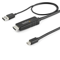 Startech.com hd2mdpmm2m cable convertidor hdmi a mini dp de 2m - 4k - alimentado usb - mac & windows - cable for dispositivo de audiovídeo, computador, monitor, workstation, portátil, reproductor blu-ray, cámara, portátil, tableta, chromebook, reproductor multimedia - admite hasta3840 x 2160 - negro