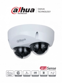 Camara ip dahua domo doble sensor resolucion de 4 mp lente 2.8 mm  95 ir 30 mts ia wizmind deteccion facial proteccion p