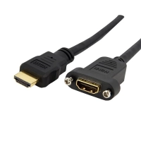 Startech.com cable adaptador de 0.9m hdmi hembra a macho, cable hdmi de alta velocidad 4k de montaje en panel, hdmi uhd 4k 30hz, 10.2gbps - cable for pc, dispositivo de audiovídeo, placa frontal - cable de extensión - cmg - 28 awg - negro