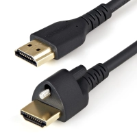 Startech.com cable hdmi de 1m con tornillo de seguridad - hdmi 2.0 4k 60hz hdr de alta velocidad con ethernet, conector de bloqueo, mm - cable for dispositivo de audiovídeo, tv, monitor, proyector, sistema de teatro en casa, reproductor de seńalización digital, extensor de puerto, conmutador - 18gbits - admite hasta3840 x 2160 - apantallado - oro conector chapado - 34 awg - negro