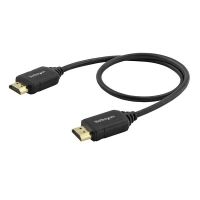 Startech.com cable de 0.5m hdmi de alta velocidad premium con ethernet - 4k 60hz - cable para blu-ray ultrahd 4k 2.0 - cable for dispositivo de audiovídeo, sistema de teatro en casa, hdtv, reproductor multimedia - 18gbits - admite hasta3840 x 2160 - apantallado - oro conector chapado - 34 awg - negro