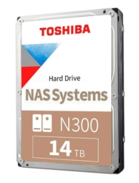 Disco duro interno toshiba® n300  de rendimiento , 14tb 7200rpm y 512mb cache.