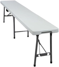 Banca plegable modamob 1.83 metros, 183x30x44cm, base 4.8cm, tubo, 22x1.0mm, blanca Banca plegable modamob 1.83 metros, 183x30x44cm, base 4.8cm, tubo, 22x1.0mm, blanca