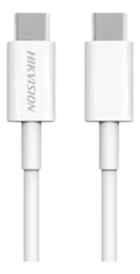 Cable usb hikvision usb-c a usb-c, 480 mbps, 60 watts, carga rapida, blanco
