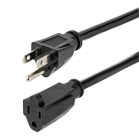 Cable 4.5m (15 pies) de extensión de servicio pesado, cable de extensión nema 5-15p a nema 5-15r, 15a 125v, 14awg, cable extensor alargador de corriente, negro startech