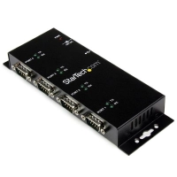 Startech.com hub concentrador adaptador usb a serial rs232 db9 4 puertos - riel din industrial montaje en pared - usb - pc, mac, linux - 4 x número de puertos serie externos - 1 x número de puertos usb
