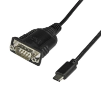 Startech.com adaptador usb-c a serial db9 rs232 - cable convertidor usbc a serial db9 rs232 - adaptador usb tipo c a serial db9 rs232 - negro
