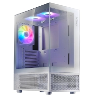 Gabinete xpg invader x mini, midi tower, atxmicro atxmini-itx, usb 3.2, 5xvent, blanco