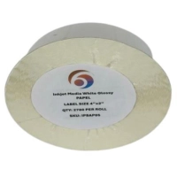 Papel blanco six graphics brillante adhesivo acrilico respaldo papel 4 x 2 pulgadas core 3 2780 etiquetas por rollo