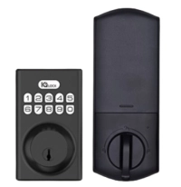Qolsys iqdlk-pgk-mb cerradura con botón pulsador - cerradura inteligente powerg, color negro mate ( matted black )