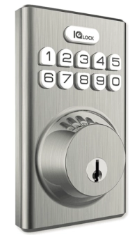 Qolsys iqdlk-pgk-sn cerradura con botón pulsador - cerradura inteligente powerg, color níquel satinado (satin nickel)