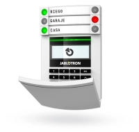 Modulo bus de acceso con pantalla lcd, teclado y rfid, el ja-114e es un modulo de acceso con display lcd, teclas de control y lector rfid para el control del sistema de alarma. ya viene con un segmento de control ja-192e y, si es necesario, puede estar equipado con hasta 20 segmentos.