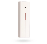 Detector inalambrico de rotura de cristal, este dispositivo detecta la rotura de cristales de ventanas y puertas en el sitio protegido. usa analisis de cambio de presion de aire en la habitacion en combinacion con la deteccion del sonido tipico de vidrio en rompimiento.