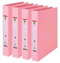 Techmakro kit 4 carpetas 1 pulg. para archivo de carton forrado de pvc, peach