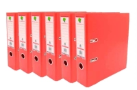 Techmakro kit 6 carpetas de carton forrada de pvc rojo para archivo