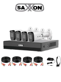Saxxon sua-kitxvr1e04-i4-b20m-0280b-kit de 4canales hdcvi 1080p4 cámaras b20m de 2.8mm  100°dvr soporta hasta 5 canales ip y detección de movimien