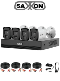 Saxxon sua-kitxvr1e04-i4-b20p-0280b - kit 4 canales hdcvi 1080p 4 cámaras b20p 2.8mm 100° dvr soporta hasta 5 ch ip ysmd  policarbonato