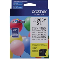Tinta brother lc203y rendimiento 550 páginas mfcj4420dw/mfcj4620dw color amarillo