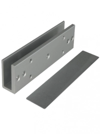 Zkteco lmb120u - soporte de montaje para puertas de vidrio sin marco, tipo u, aluminio anodizado, compatible con cerradura magnética lm120