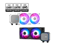 Ventilador p/cpu (mag coreliquid a13 240 white) argb, enfriamiento liquido, 2 fan, 240mm, blanco