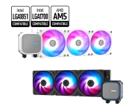 Ventilador p/cpu msi (mag coreliquid a13 360 white) argb,enfriamiento liquido, 3 fan, 360mm, blanco