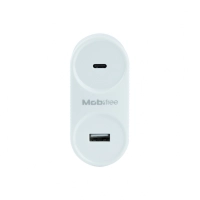 Cargador  mobifree cargador de pared usb y tipo c - color blanco, pared, corriente alterna, usb, 1