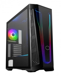 Gabinete cooler master masterbox 540 con ventana argb, mid-tower, mini itx/micro atx/atx/e-atx, usb 3.2, sin fuente, negro