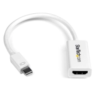Startech.com convertidor de video mini displayport a hdmi con audio - adaptador activo mdp 1.2 para macbook pro o pc - 4k 30hz - blanco - níquel conector - blanco