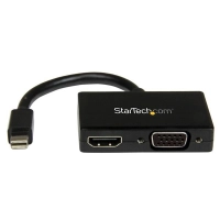 Startech.com adaptador mini dp de audiovideo para viajes - convertidor mini displayport a hdmi o vga - 1920x1200 1080p - negro