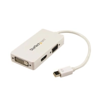 Startech.com adaptador mini displayport a vga dvi o hdmi - convertidor av 3 en 1 para viajes - 1080p - 1920x1200 - blanco - extremo principal 1 x hdmi hembra audiovídeo digital, extremo principal 1 x db-15 hembra vga, extremo principal 1 x dvi-d hembra vídeo digital - extremo secundario 1 x mini displayport macho audiovídeo digital - admite hasta1920 x 1200 - blanco