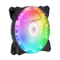Kit 3 ventiladores cooler master masterfan mf120 prismatic, 120mm, argb, negro