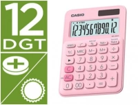 Calculadora de escritorio casio ms-20uc de 12 digitos rosa calculo de impuestos y tiempo doble alimentacion