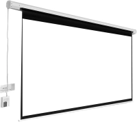 Pantalla de proyección eléctrica de colgar mse-246 - multimedia screen, 2.46x2.46m. 137 pulgadas diagonales. incluye c.r. inalámbrico  y alámbrico